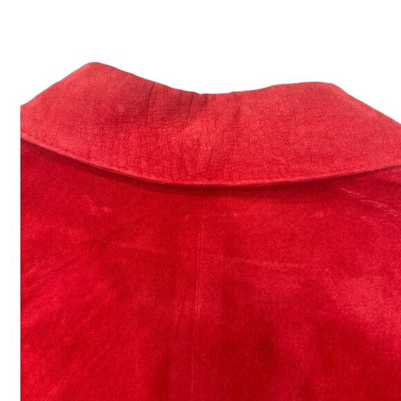 Bushwhacker USA Vintage 2-Piece Red Suede Jacket & Gaucho Short Set-New w/Tags - Picture 6 of 16